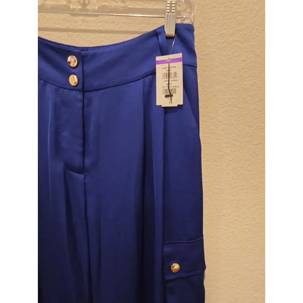 Ramy Brook Women's Wide-Leg Cargo Pants Size 8 Blue Casual